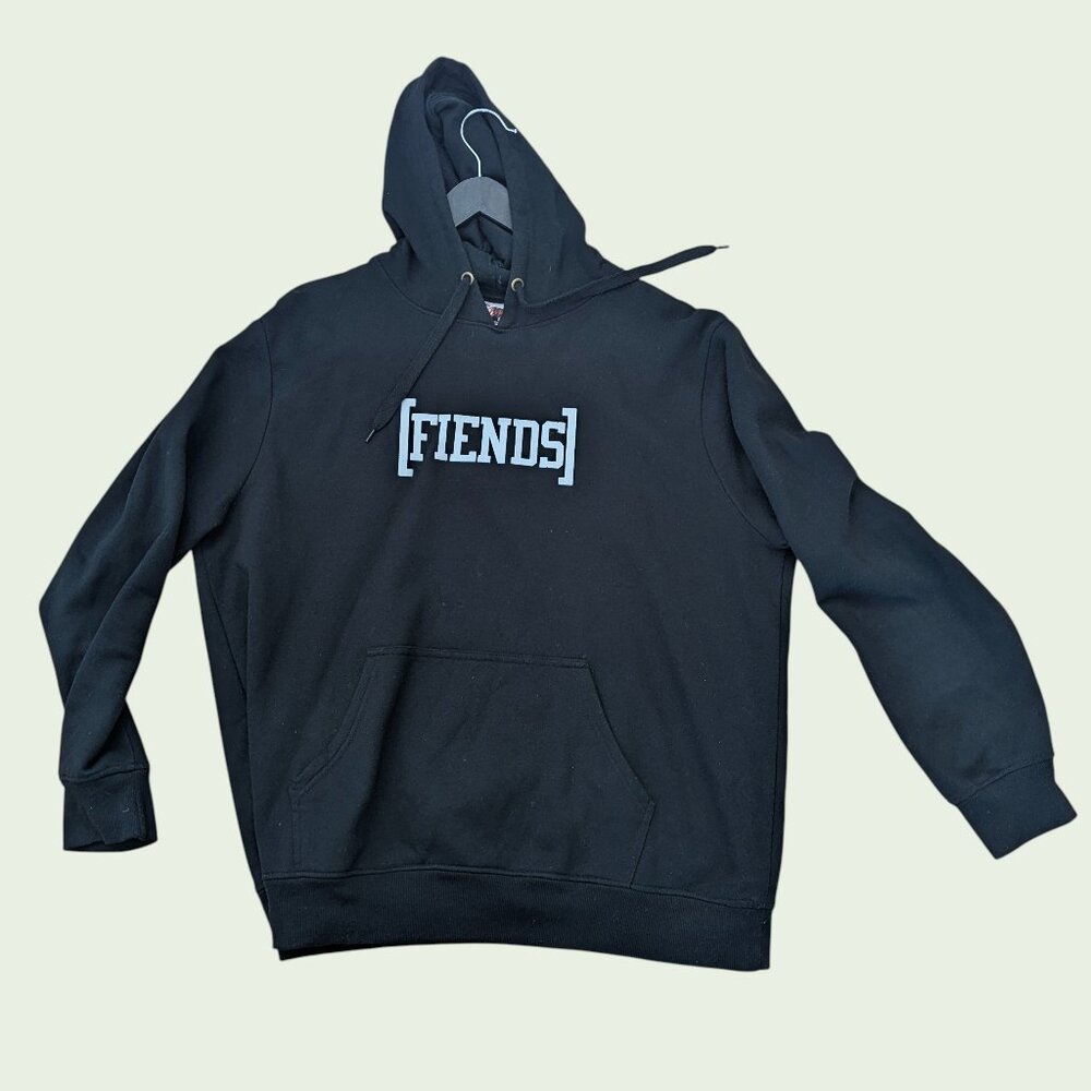 Fiends - Men's Black Hoodie Non-Zip Pullover - Size Xxl